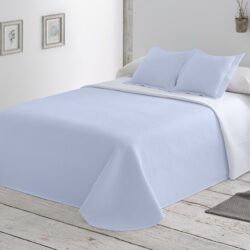 COLCHA LISA REVERSIBLE AZUL