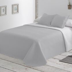 COLCHA LISA REVERSIBLE GRIS