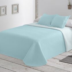 COLCHA LISA REVERSIBLE TURQUESA